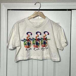 Vintage Gilda Marx Koo Koo Kitty Shirt Kids One Size White Crop Top 90s USA